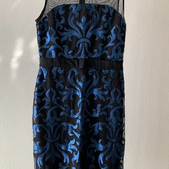 ✨Glam Blue & Black Sequin Cocktail Dress – Shimmery & Feminine✨ - Picture 3 of 4